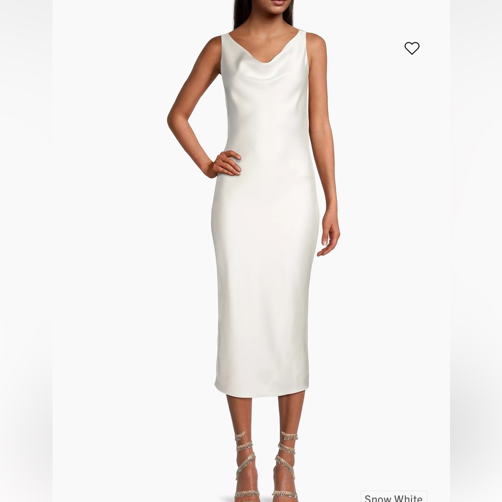 Norma Kamali Snow White Cowl Neck Midi Slip Dress